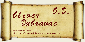 Oliver Dubravac vizit kartica